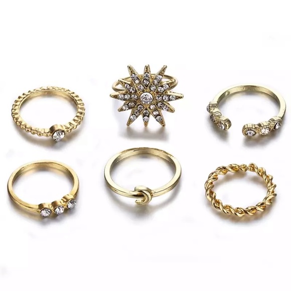 🆕 Sparkle of Sunshine Midi Knuckle Ring Set - Picture 2 of 2